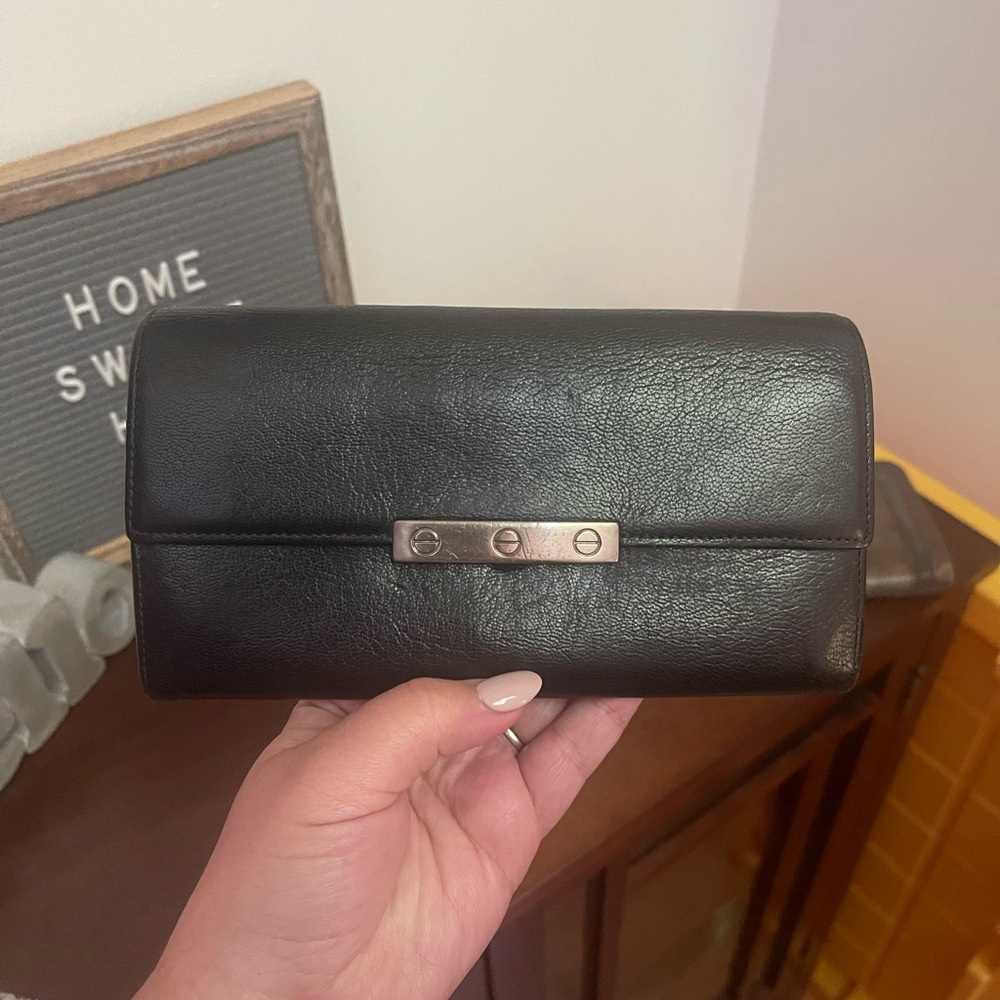 Authentic Cartier black leather wallet